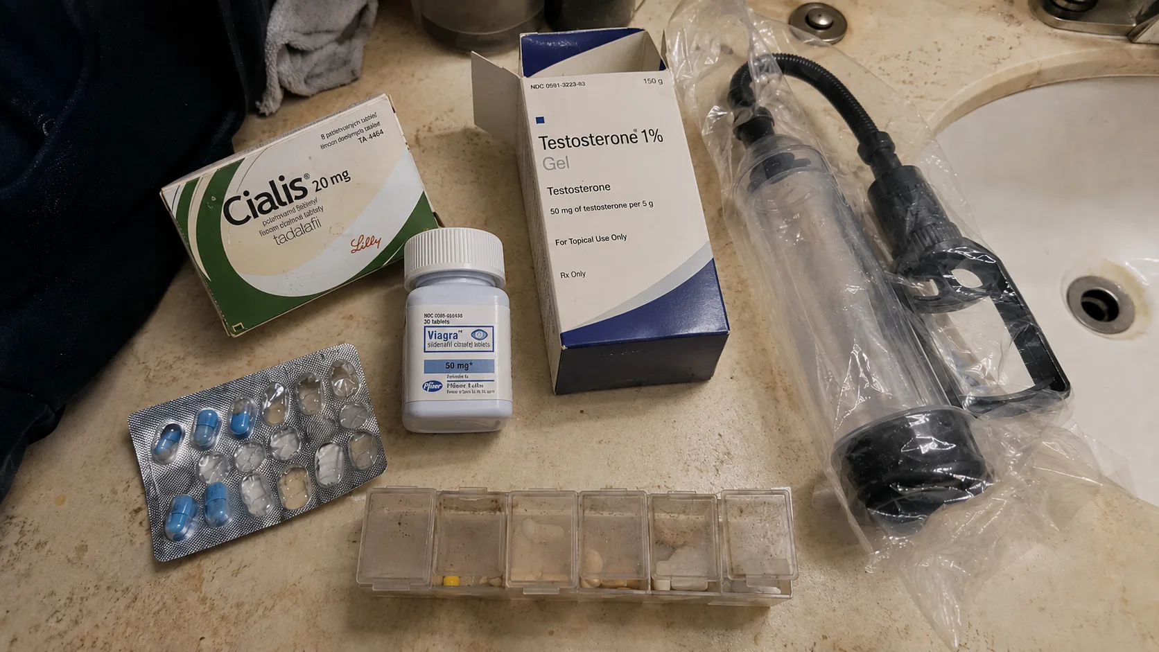 Various alternative supplements and a vacuum pump device